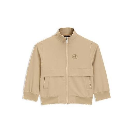 BOSS giubbotto per bambini con zip e monogramma double b, beige
