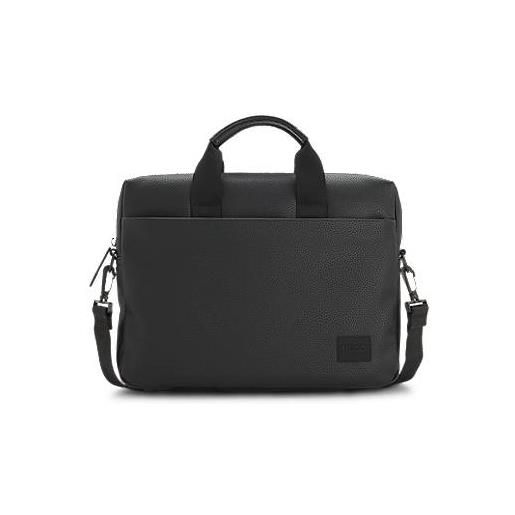 HUGO borsa portadocumenti con toppa con logo, nero