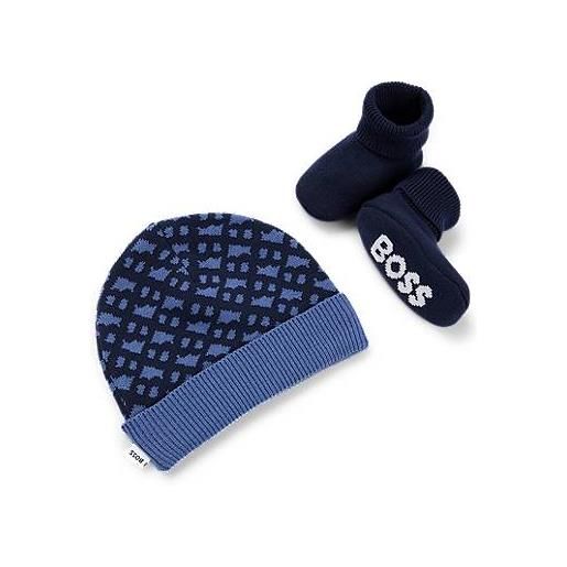 BOSS cappello e pantofole per neonati in confezione regalo, blu scuro