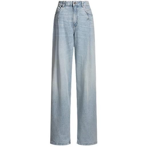 BOSS jeans con fit morbido in denim blu effetto scolorito, celeste