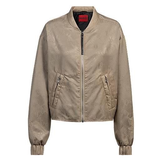 HUGO bomber idrorepellente con jacquard effetto pitone, color oro