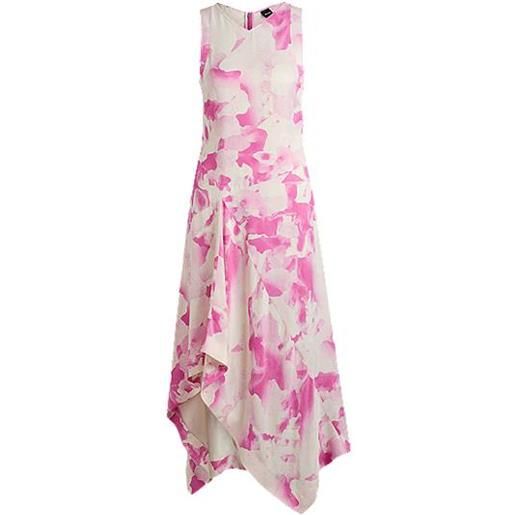 BOSS vestito lungo in twill stampato con drappeggio sulla parte anteriore, a disegni