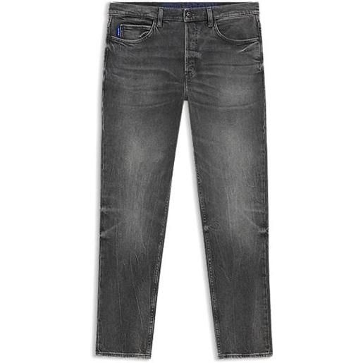 HUGO jeans con fit affusolato in denim elasticizzato grigio scuro, grigio