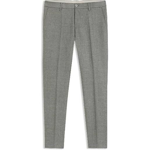 BOSS pantaloni formali in tessuto elasticizzato con micromotivo, verde