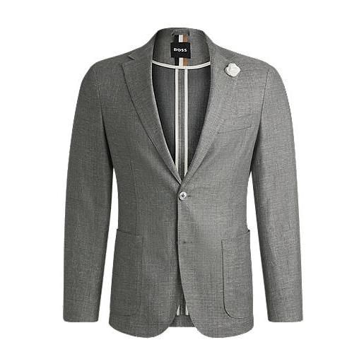 BOSS blazer slim fit in tessuto con micromotivo, verde