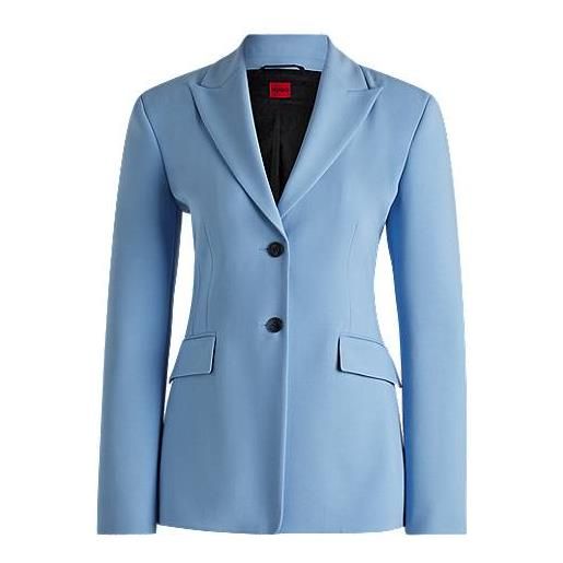 HUGO blazer slim fit con bottoni a contrasto, celeste