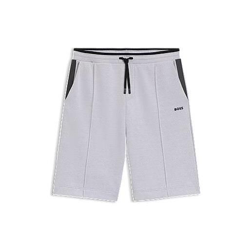 BOSS bermuda relaxed fit in jacquard trapuntato, grigio chiaro