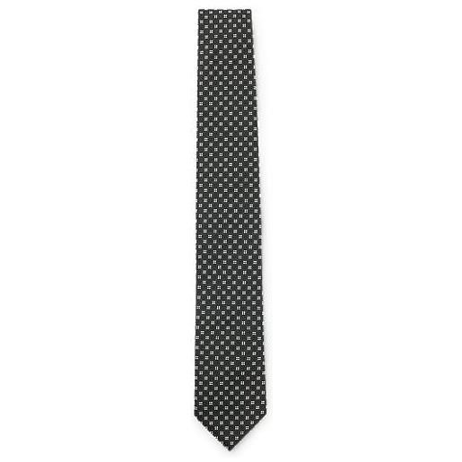 BOSS cravatta in misto seta con motivo jacquard, grigio chiaro