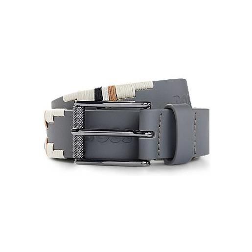 BOSS cintura da equitazione stile polo con motivo ricamato, grigio