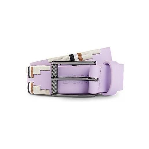 BOSS cintura da equitazione stile polo con motivo ricamato, luce viola