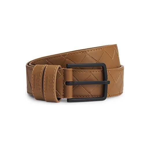 BOSS cintura da equitazione in pelle intrecciata, marrone