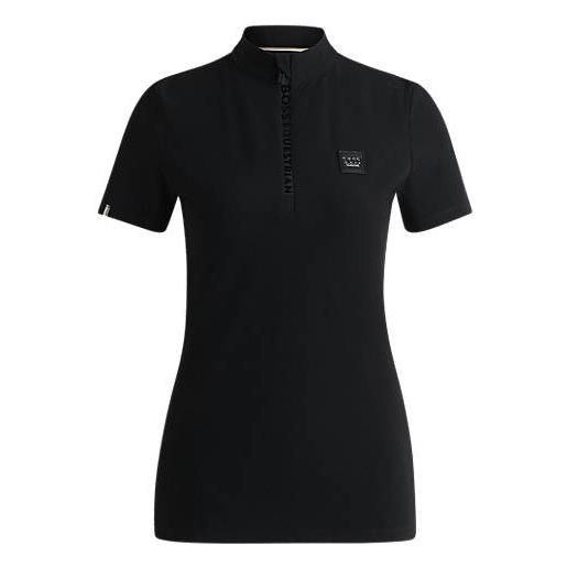 BOSS camicia da sfilata equestre in tessuto elasticizzato a coste, nero