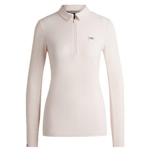 BOSS camicia da equitazione per l'allenamento in piqué elasticizzato, rosa chiaro