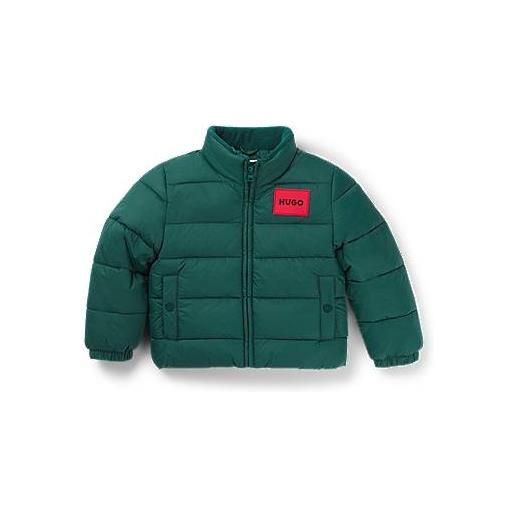 HUGO giubbotto imbottito per bambini in tessuto idrorepellente con cappuccio nascosto, verde