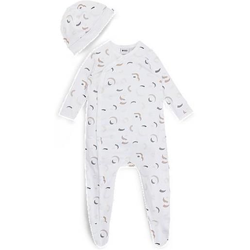 BOSS set con pagliaccetto e cappello per neonati in confezione regalo, a disegni