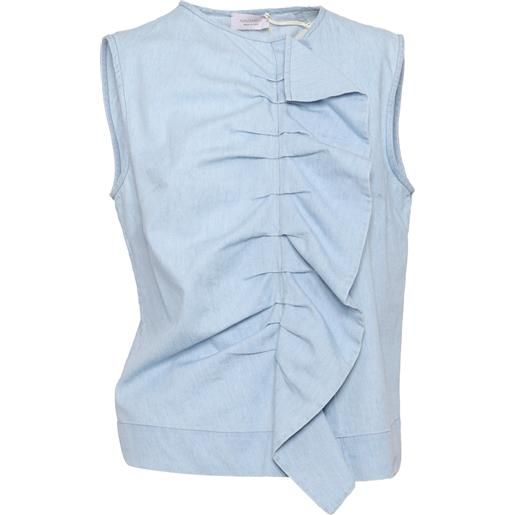 Mazzarelli blusa in denim barbara con rouge