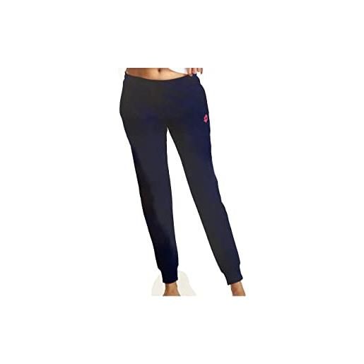Lotto pantalone tuta donna la1012 felpa, con polsino al fondo e tasche laterali. Nero m