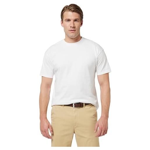 Armani Exchange maglietta da uomo con logo big embroidered, vestibilità normale, bianco off, s, bianco sporco, s