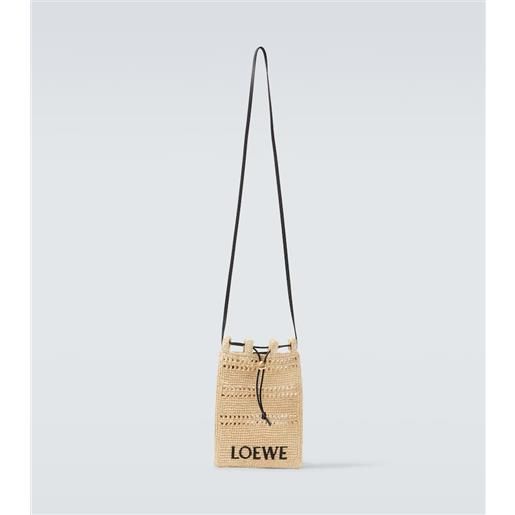 Loewe paula's ibiza - borsa a tracolla in rafia con logo