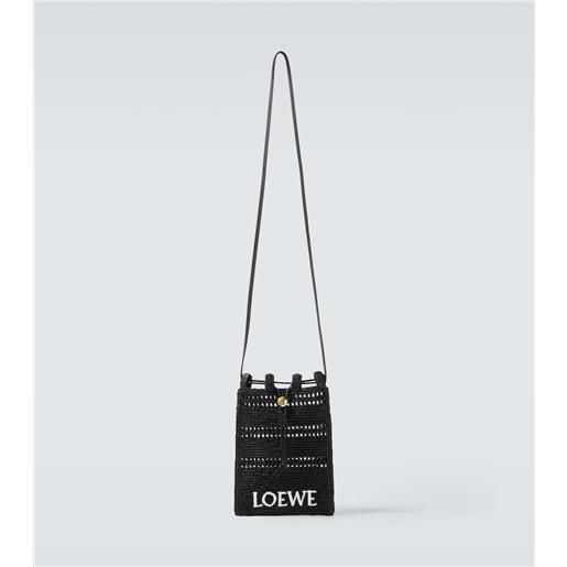 Loewe paula's ibiza - borsa a tracolla in rafia con logo