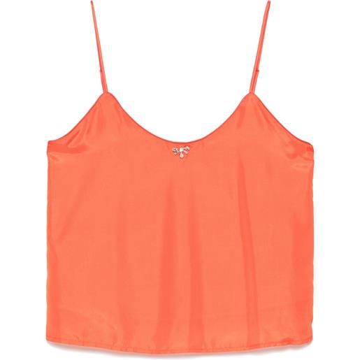Forte Forte top in seta con cristalli - arancione