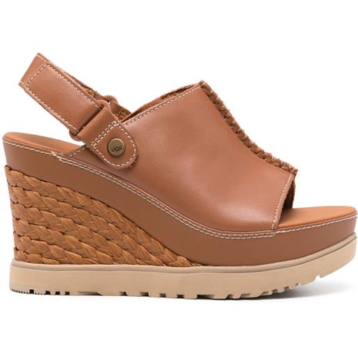 UGG espadrilles abbot con zeppa 100mm - marrone