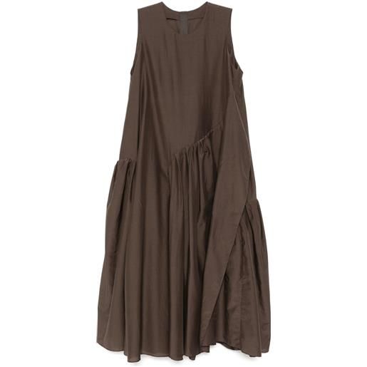 JNBY abito plissettato con orlo asimmetrico - marrone