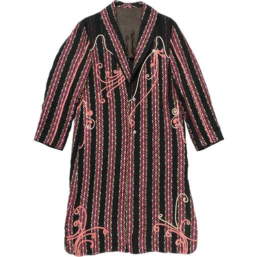 COMMUNS cappotto a righe - nero