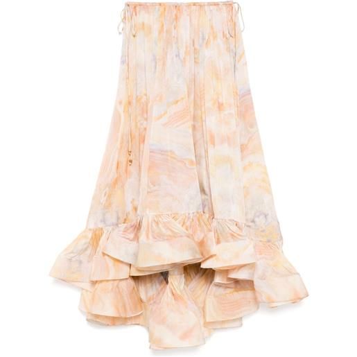 ZIMMERMANN gonna lunga flounce - giallo