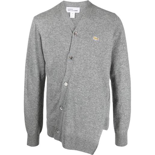 Comme Des Garçons Shirt cardigan asimmetrico x lacoste - grigio