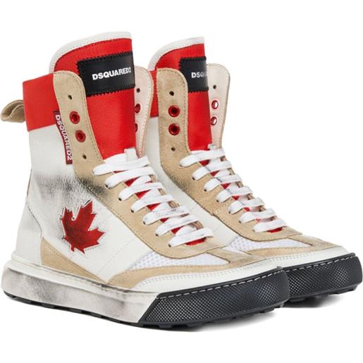 DSQUARED2 KIDS sneakers con inserti in pelle - bianco