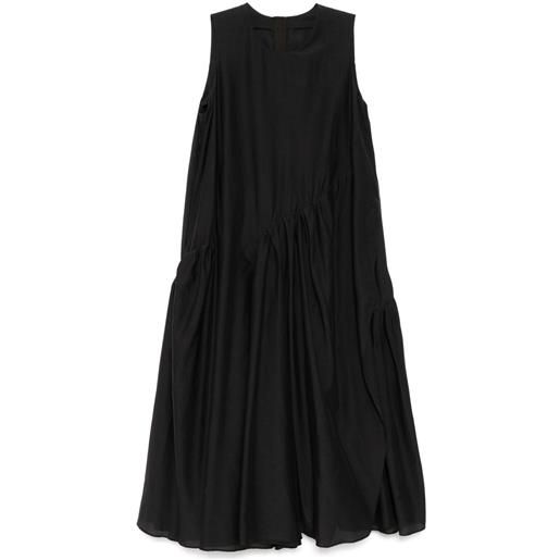 JNBY abito plissettato con orlo asimmetrico - nero