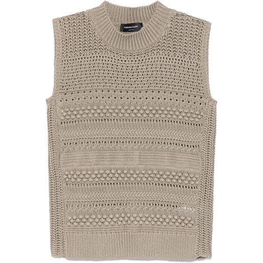 Fabiana Filippi gilet con cuciture - marrone