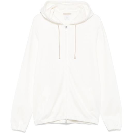 Eleventy felpa con cappuccio e zip - bianco