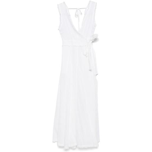 P.A.R.O.S.H. abito midi con dettaglio a frange - bianco