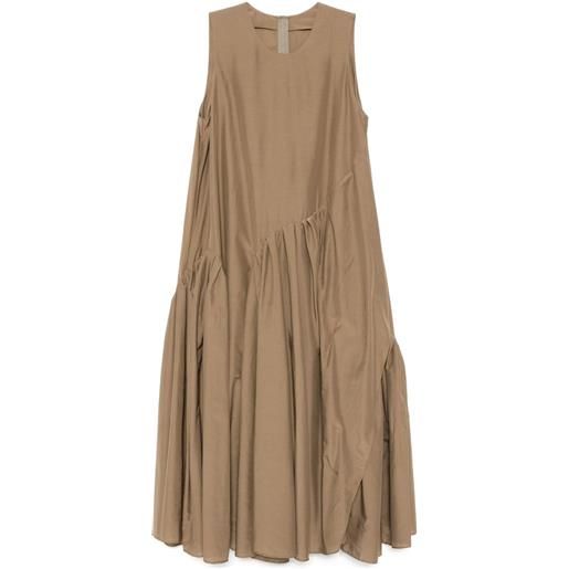 JNBY abito plissettato con orlo asimmetrico - marrone