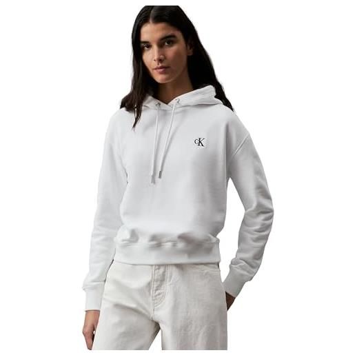 Calvin Klein donna felpa ck embroidery con cappuccio, nero (ck black), 3xl