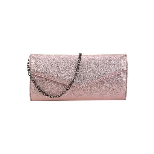 Buffalo secco glitter rose, pochette donna, rosa