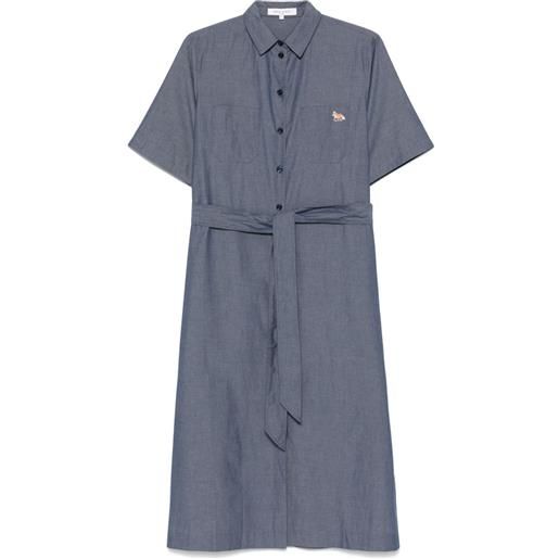 Maison Kitsuné abito midi con tasche - blu