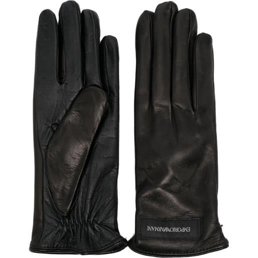 Emporio Armani guanti con applicazione - nero