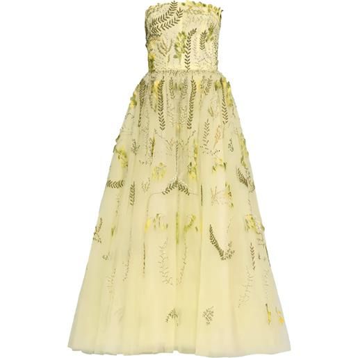 Monique Lhuillier abito smanicato - giallo