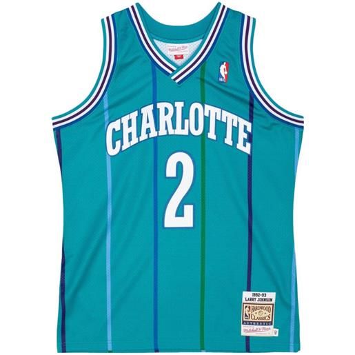 Mitchell & Ness maglia ufficiale "nba charlotte hornets 92 larry johnson" - blu