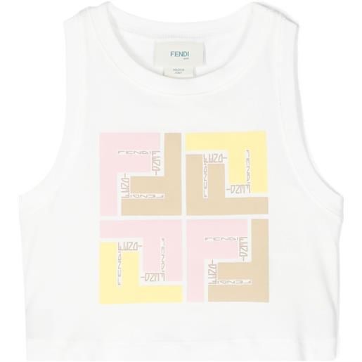 Fendi Kids canotta con stampa ff - bianco