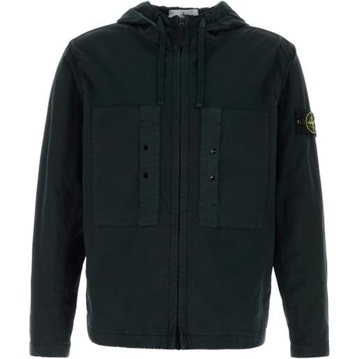 Stone Island giacca in jersey con cappuccio - nero