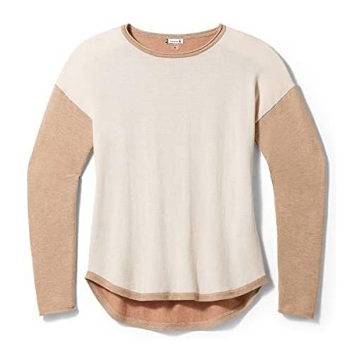 Smartwool donna felpa shadow pine colorblock, almond heather, xs