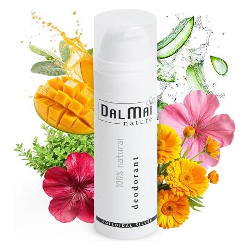 Dalmai nature - deodorante naturale ascelle senza alluminio, senza alcool potente antimicrobico 100% naturale ed efficace con argento - deodorante uomo, donna e bambini - pelle sensibile senza profumo