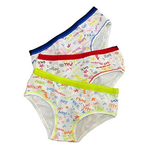 JADEA slip bimba, offerta 3 e 6 pezzi, slip bambina fantasia slip bimba in cotone (467 3 pezzi, 9-10 anni)