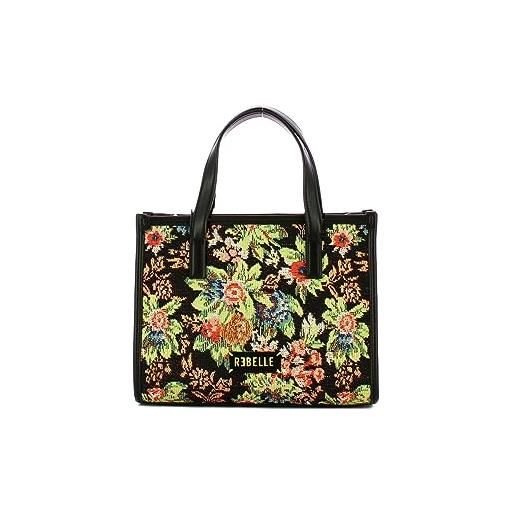 Rebelle borsa a mano peonia flowery small black