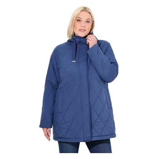Ulla Popken giacca hyprar trapuntata, funzionale e idrorepellente con cappuccio blu medio 46+ 837450730-46+