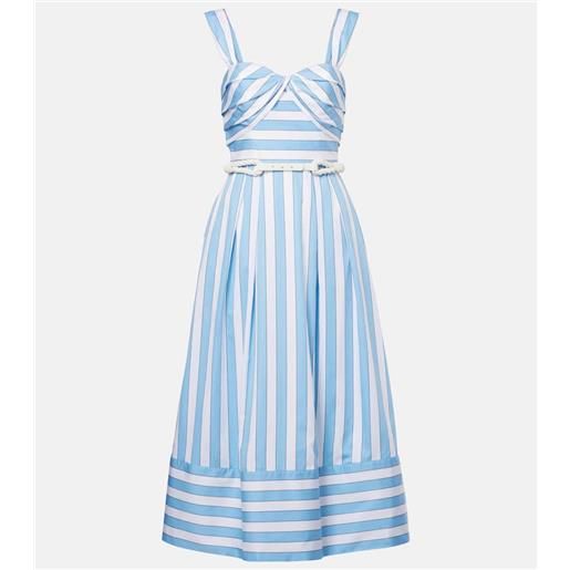 Rebecca Vallance abito midi nilah in cotone a righe